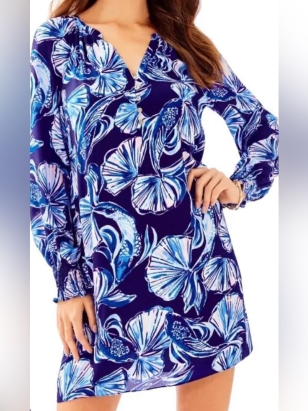 Lilly Pulitzer Brynle Dress in Bright Navy In Reel Life